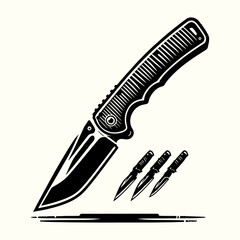 Utility Knife Tool Silhouette Vector Template