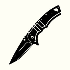 Utility Knife Tool Silhouette Vector Template