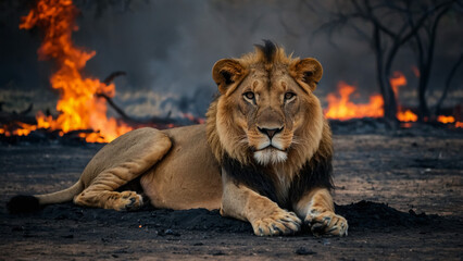 Fototapeta premium Amazing And Clos Up Image Of Lion