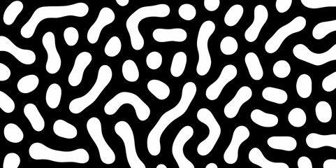 Abstract Turing organic wallpaper with background. Turing reaction diffusion monochrome seamless pattern with chaotic motion. Natural seamless line pattern. Linear design with biological shapes.