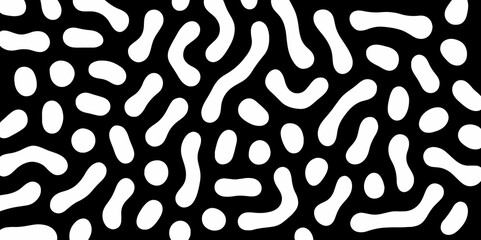 Abstract Turing organic wallpaper with background. Turing reaction diffusion monochrome seamless pattern with chaotic motion. Natural seamless line pattern. Linear design with biological shapes.