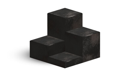 3d black steel square table pedestal stands dark style for product banner