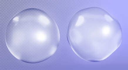 cosmetic moisturizer water molecule, Cosmetic Essence, Liquid bubble, Molecule inside Liquid Bubble on water background, 3d rendering