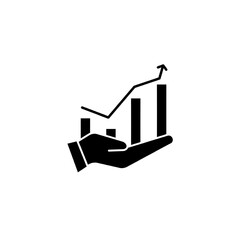 market forecast line sign, growth icon vector