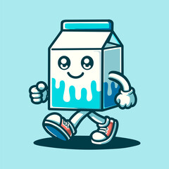 Milk Box Mascot Vector Art, Illustration and Graphic