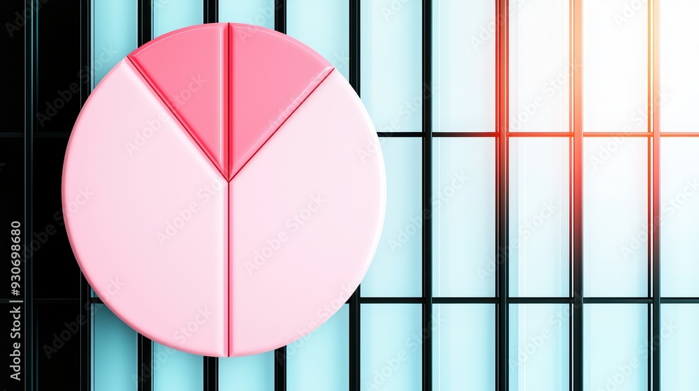 Poster colorful pie chart design on a modern backdrop, representing data visualization and business analyti