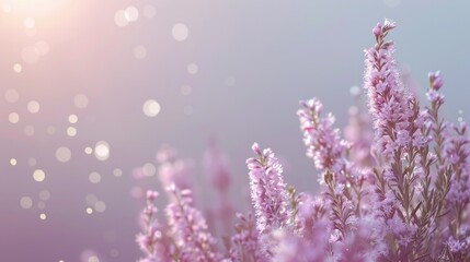 Obraz premium Healing properties of heather showcased on light background