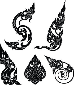 Decorative Patterns in Thai Art Inspired on Naga Structures