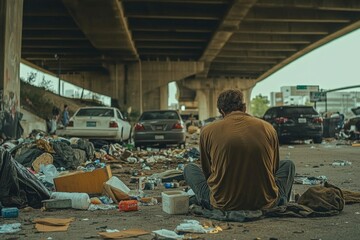 Homelessness Crisis in Urban Areas Under Highway Overpasses