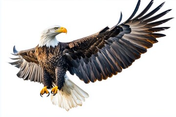 Fototapeta premium bald eagle isolated on white background