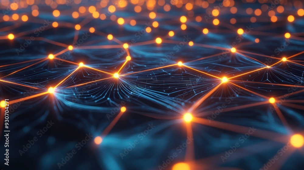 Aufkleber digital representation of global network connections with glowing nodes