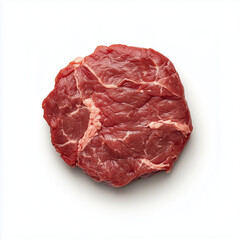 Obraz premium Round Cut of Beef on White Background 