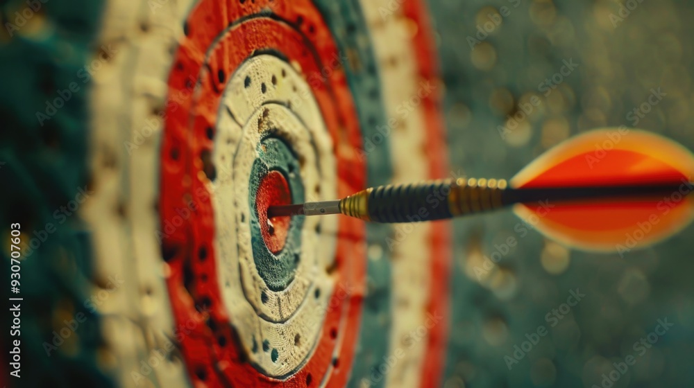 Aufkleber target with arrow in the center of a red and white background, often used for shooting practice or t