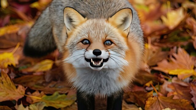 Gef&auml;hrlicher Fuchs Schaut In Die Kamera