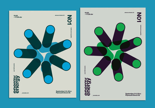 Simple International Style Poster Layout Design with Flat Color