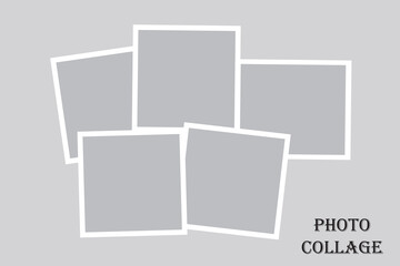 5 photo collage template. vector illustration, new collections