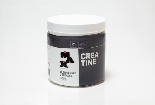 S&atilde;o Lu&iacute;s, Maranh&atilde;o, Brazil - August 19, 2024: Creatina Max Titanium on white background.