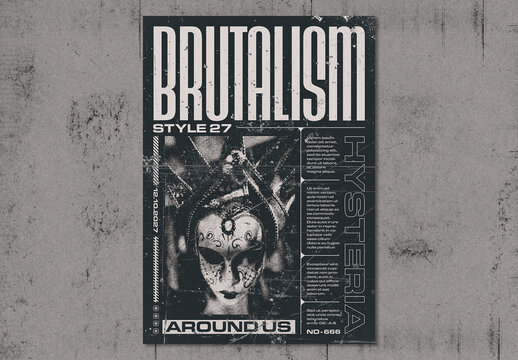Stylish Brutalist Poster Layout Design