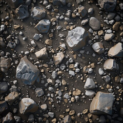 Rocky Ground with Mixed Gravel and Stones
