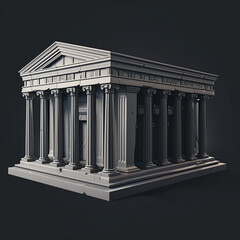 Obraz premium Classical Greek Temple with Corinthian Columns 