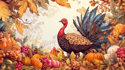 Vector illustration of thanksgiving invitation and greeting card, prints and posters.illustration