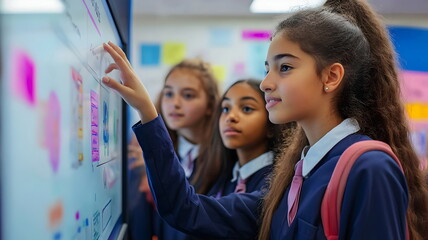 Obraz premium Innovative Learning Techniques Empower Young Students Interactive Engagement Technology