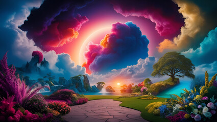 landscape with clouds