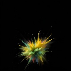 Fototapeta premium Colourful Splash blast of Powder on Black Backgorund