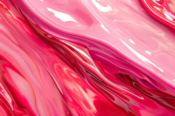 Pink paint flowing creating abstract background with copy space