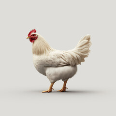 Fototapeta premium Realistic Illustration of a White Chicken Isolated on Light Background 