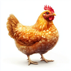 Fototapeta premium Illustration of a Golden Hen Isolated on White Background 