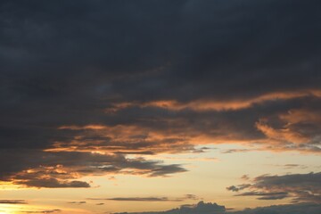 Picturesque view of sky with clouds on sunset