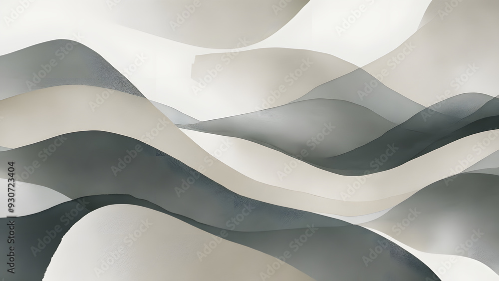 Poster abstract flow: a mesmerizing abstract backdrop of flowing grayscale waves evokes a sense of movement