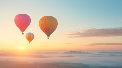 Fototapeta premium Colorful hot air balloon festival at sunrise