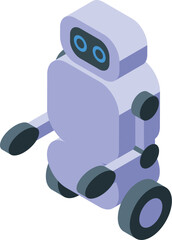 Modern robot moving on wheels isometric view