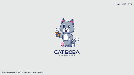 A Modern and unique cat logo