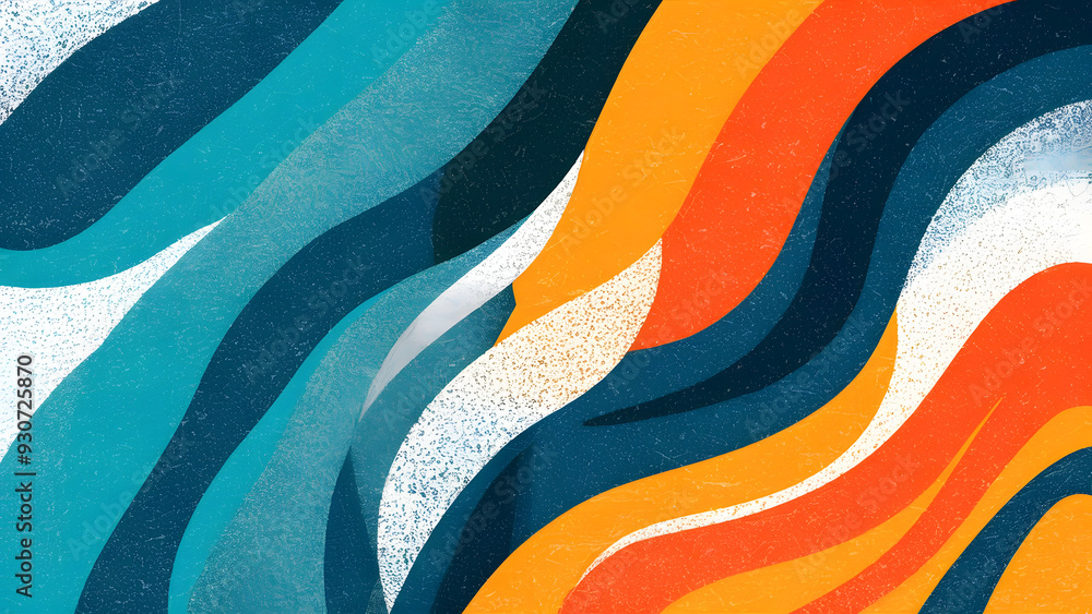 Poster abstract wavy lines in vibrant hues: a captivating abstract background with dynamic, wavy lines in a