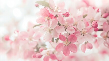 Vibrant Blossoming Pink Apple Tree in Springtime