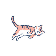 寝転がっている猫