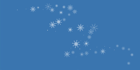 Snowflakes. Snow, snowfall. Falling scattered white snowflakes on a blue background.