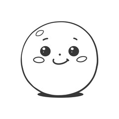 Fototapeta premium Cute Cartoon Circle with Happy Face and Big Eyes