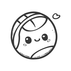 Cute Cartoon Illustration of a Smiling Ball with a Heart