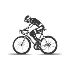 Obraz premium Cyclist Riding a Road Bike in Silhouette