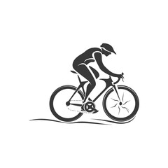 Naklejka premium Cyclist in Motion Silhouette of a Person Riding a Bike