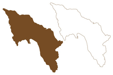 Sandoy island (Kingdom of Denmark, Faroe Islands) map vector illustration, scribble sketch Sand map