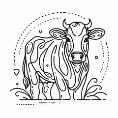 Fototapeta premium cow head vector