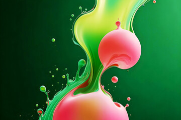 red and green background with bubbles