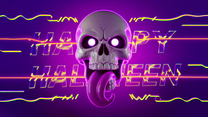 horror skeleton isolated on dark background