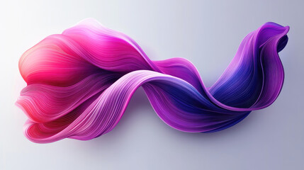 Fototapeta premium An abstract artwork featuring a flowing ribbon-like structure in shades of pink and purple, visually representing motion and fluidity in a modern art style.