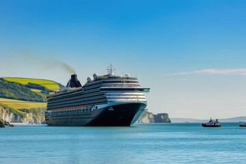 Covid Cruise Ship: Passenger Liner Anchored off Weymouth, UK amidst Sailing Pause